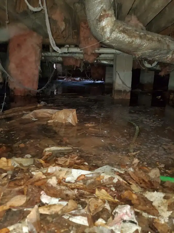 Crawl space flood assessment for Commercial Water Damage Restoration in Manvel